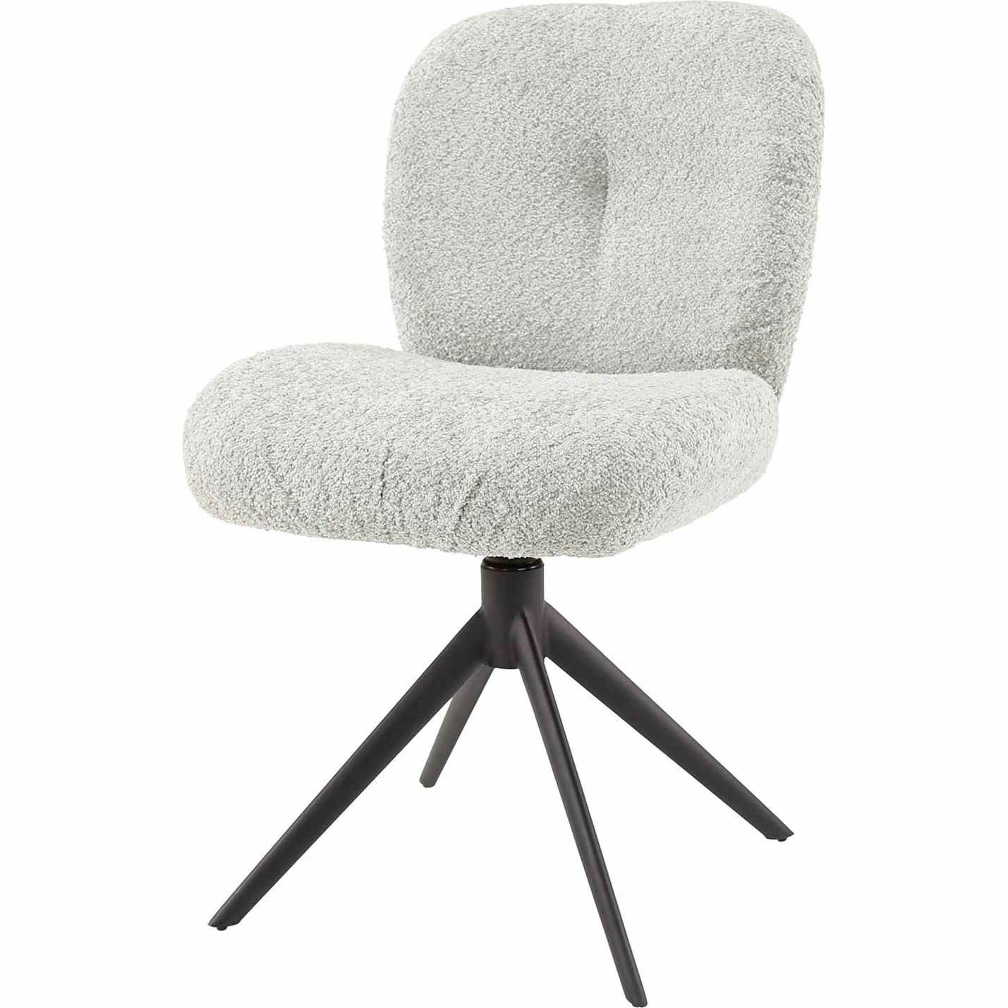 mutoni Chaise confort pivotante Bouclé argent  