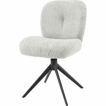 Sedia comfort girevole Bouclé argento