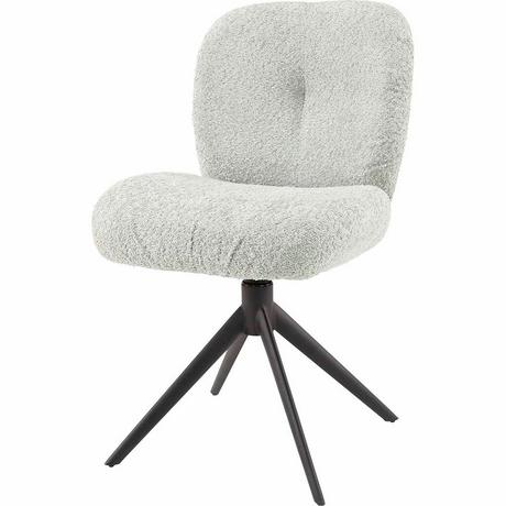 mutoni Stuhl Comfort drehbar Bouclé silber  