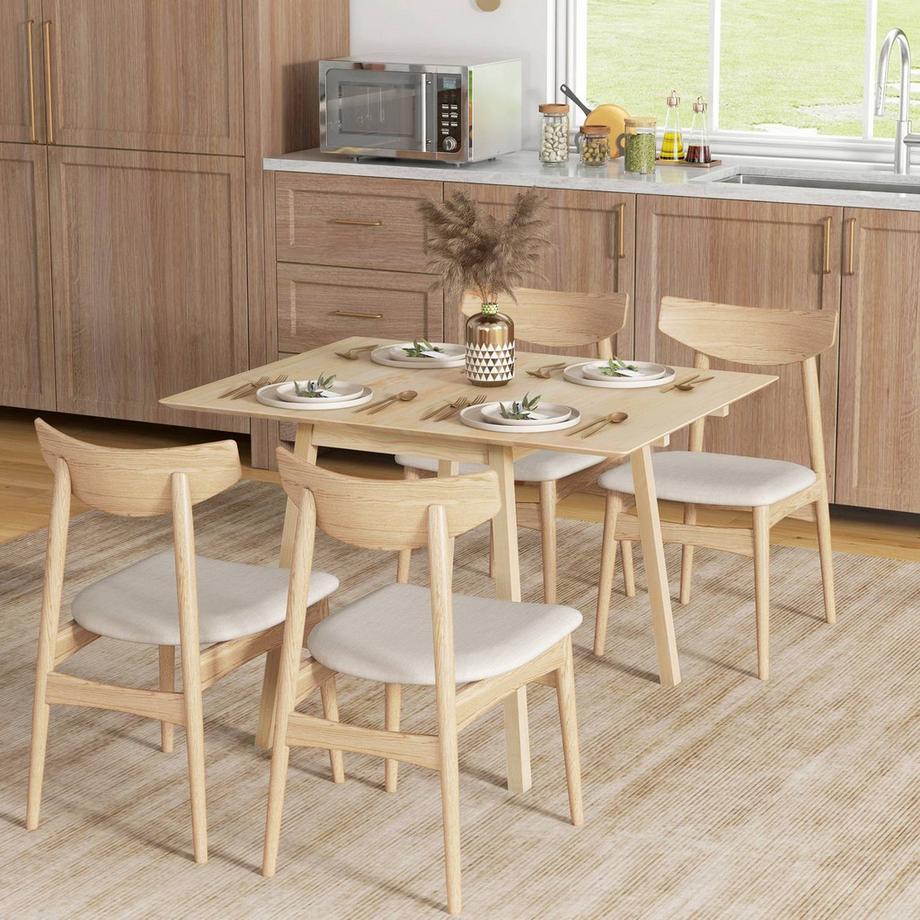 Northio Esstisch Klappbar, Küchentisch Für 2-4 Personen, Klapptisch, Esszimmertisch Aus Holz, Für Kleine Räume, 110 X 86 X 75 Cm, Natur  