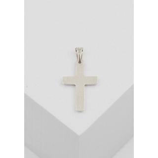 MUAU Schmuck  Pendentif croix or blanc 750, 25x12mm 