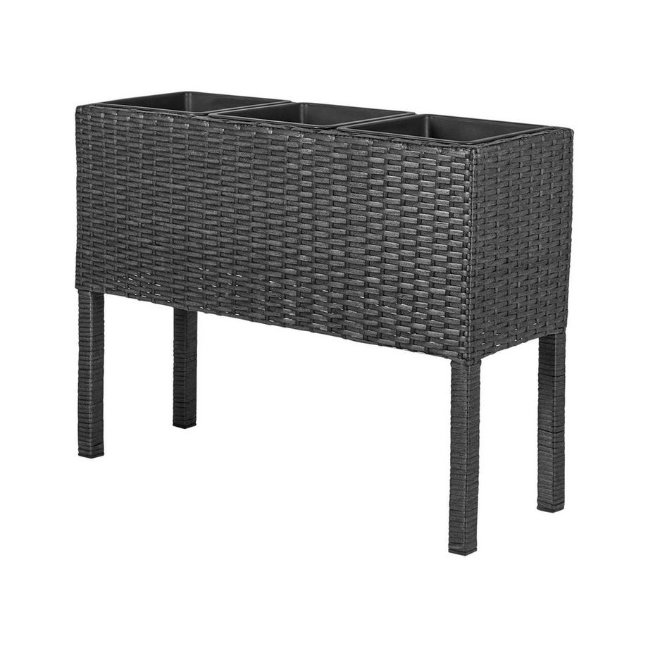 Beliani Blumentopf mit Beinen aus PE Rattan Rustikal CARAGANA  