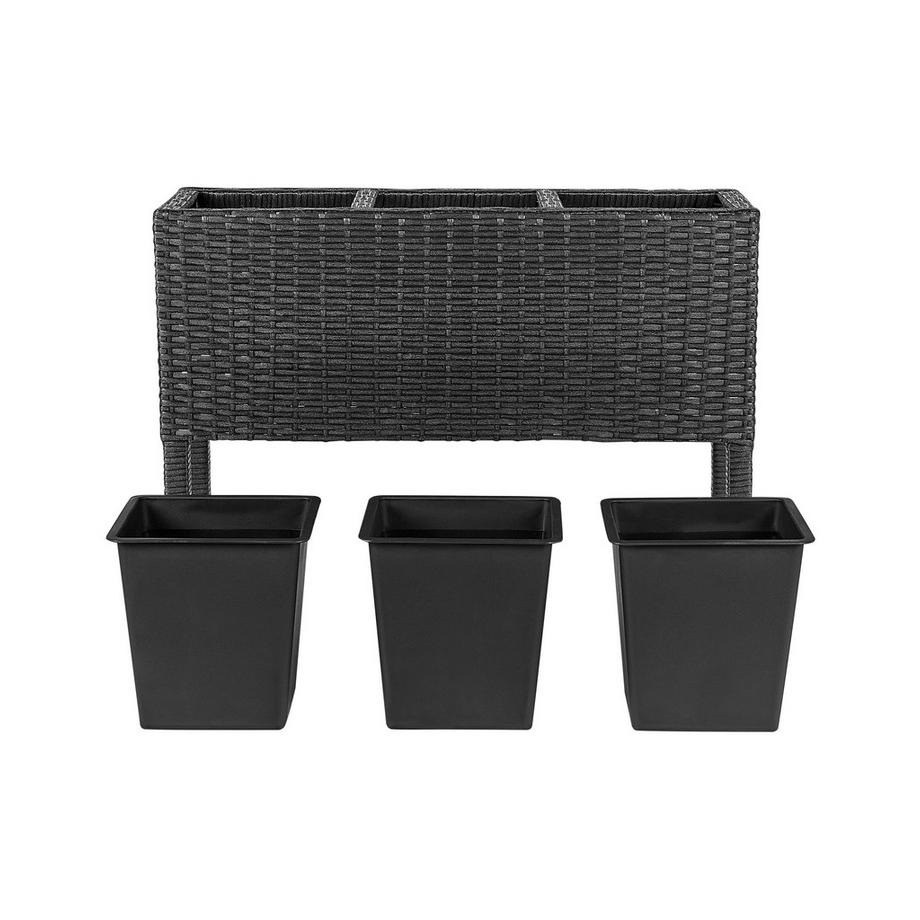 Beliani Blumentopf mit Beinen aus PE Rattan Rustikal CARAGANA  