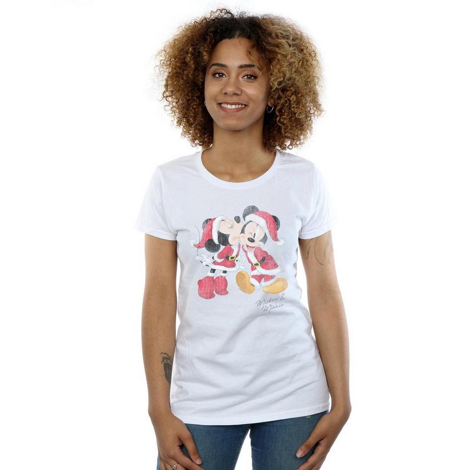 Disney Mickey et Minnie T-Shirt Baiser de Noël  