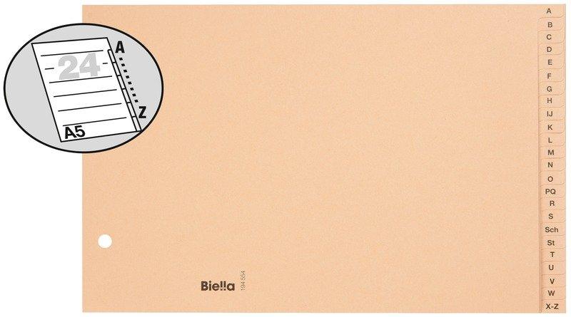 Biella BIELLA Register Karton braun A5 19455400 A-Z  