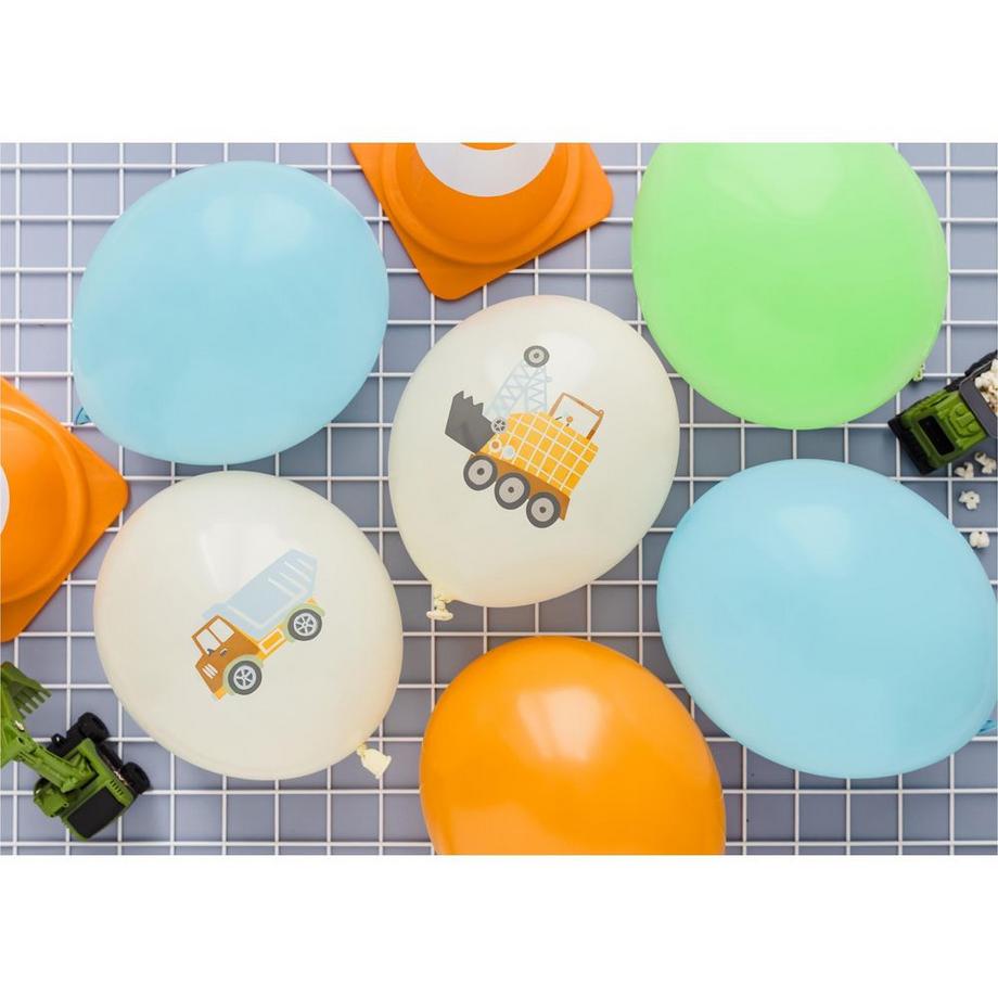 PartyDeco  Ballons Véhicules de Construction 50 pièces 
