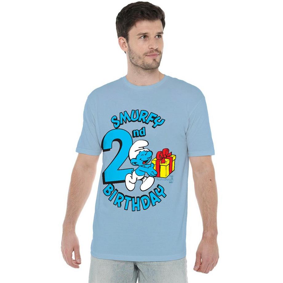 Puffi  Smurfy Maglietta Secondo Compleanno 