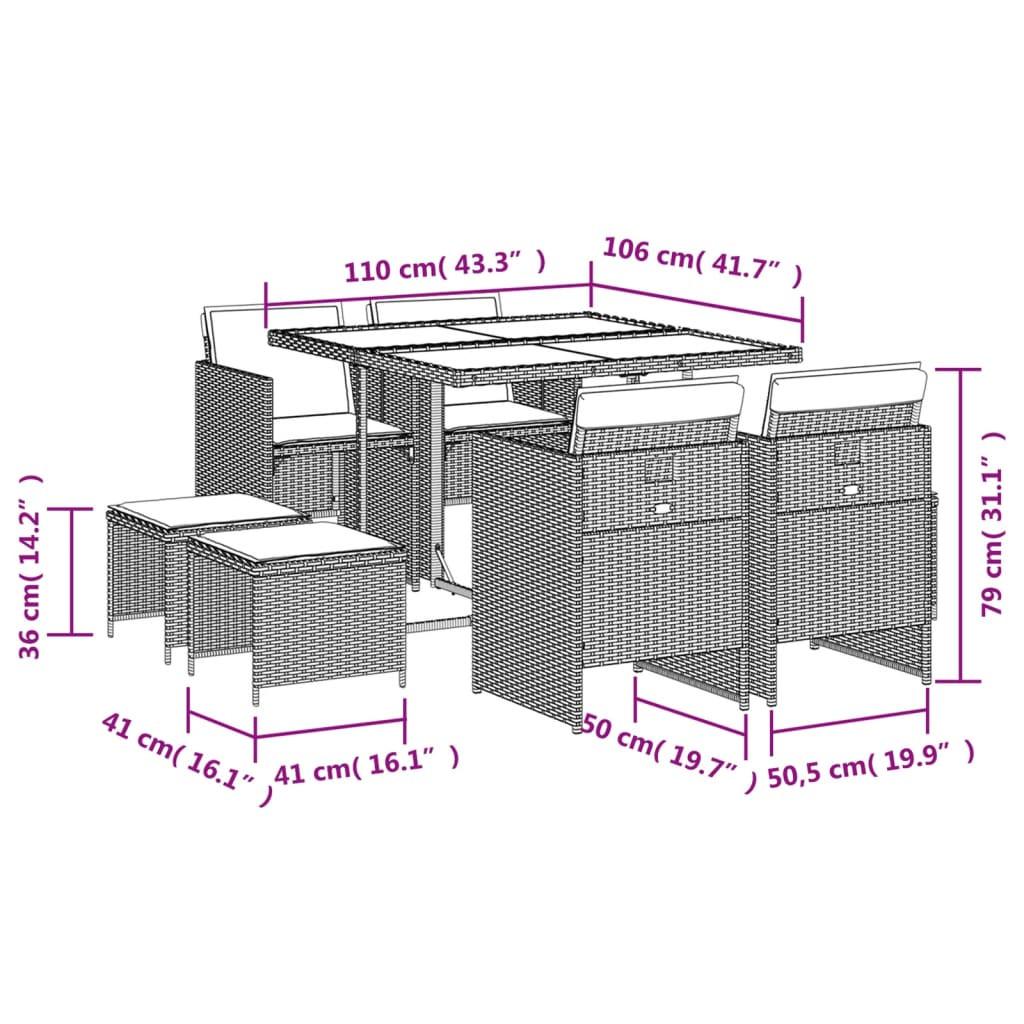 VidaXL Garten essgruppe poly-rattan  