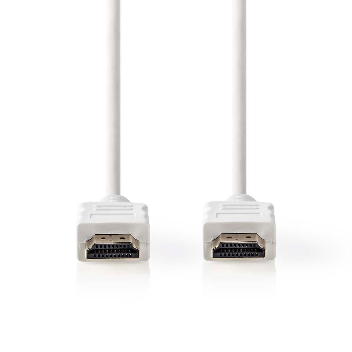 Nedis  Cavo HDMI™ ad alta velocità con Ethernet | Connettore HDMI™ | Connettore HDMI™ | 4K@30Hz | ARC | 10,2 Gbps | 2,00 m | Rotondo | PVC | Bianco | Scatola 