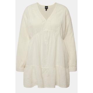 Ulla Popken Tunica pizzo linea A scollo a V maniche lunghe  