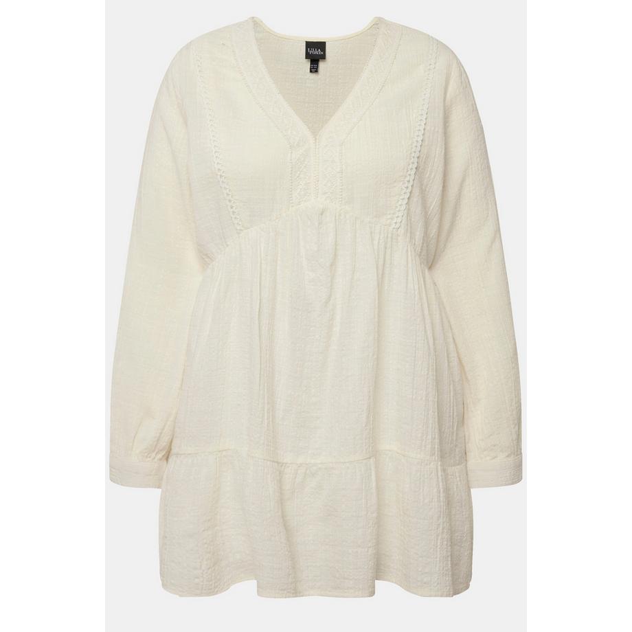 Ulla Popken Spitze A-Linie V-Ausschnitt Langarm Tunika  