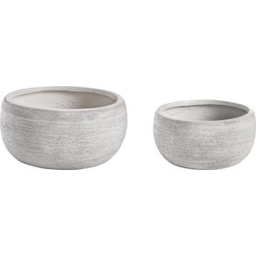 Vaso da giardino con fioriera grigio (set di 2)