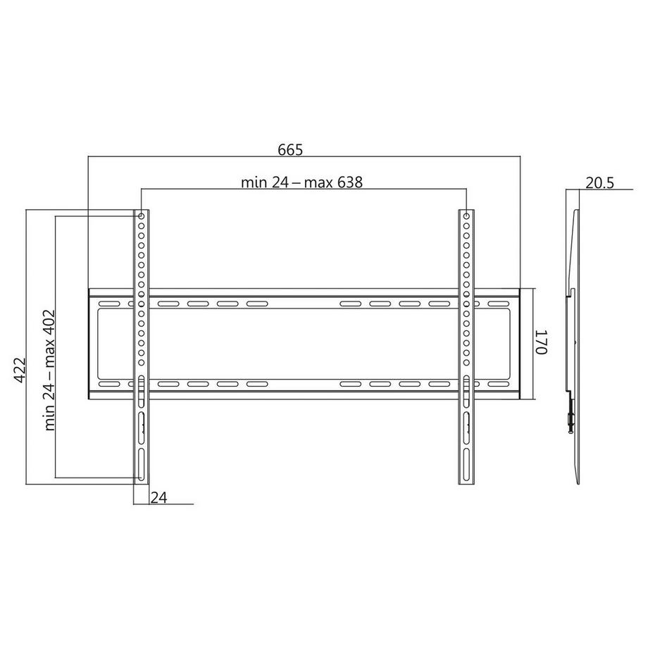 LogiLink  Wandmontierter Fernseher 37–70 Zoll, fest 
