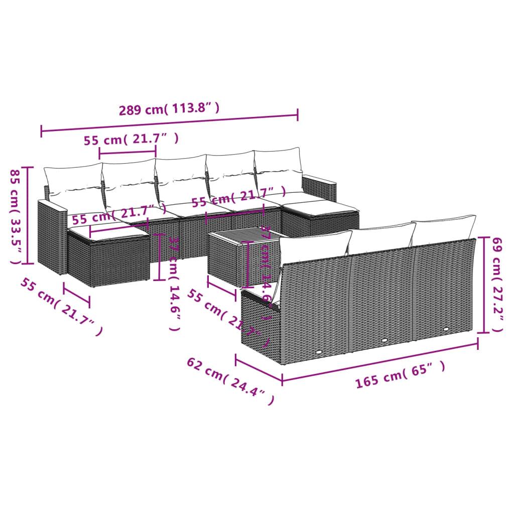 VidaXL Ensemble de canapés de jardin rotin synthétique  