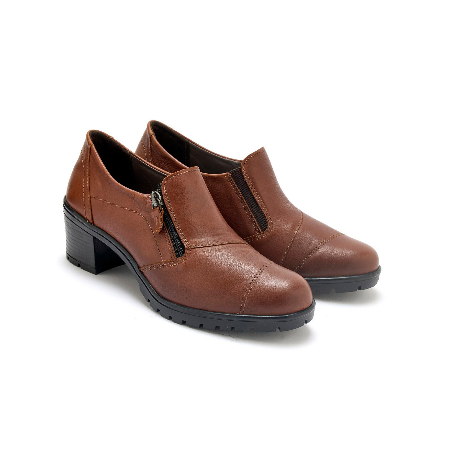 Pédiconfort  mocassins zippés à petit talon 