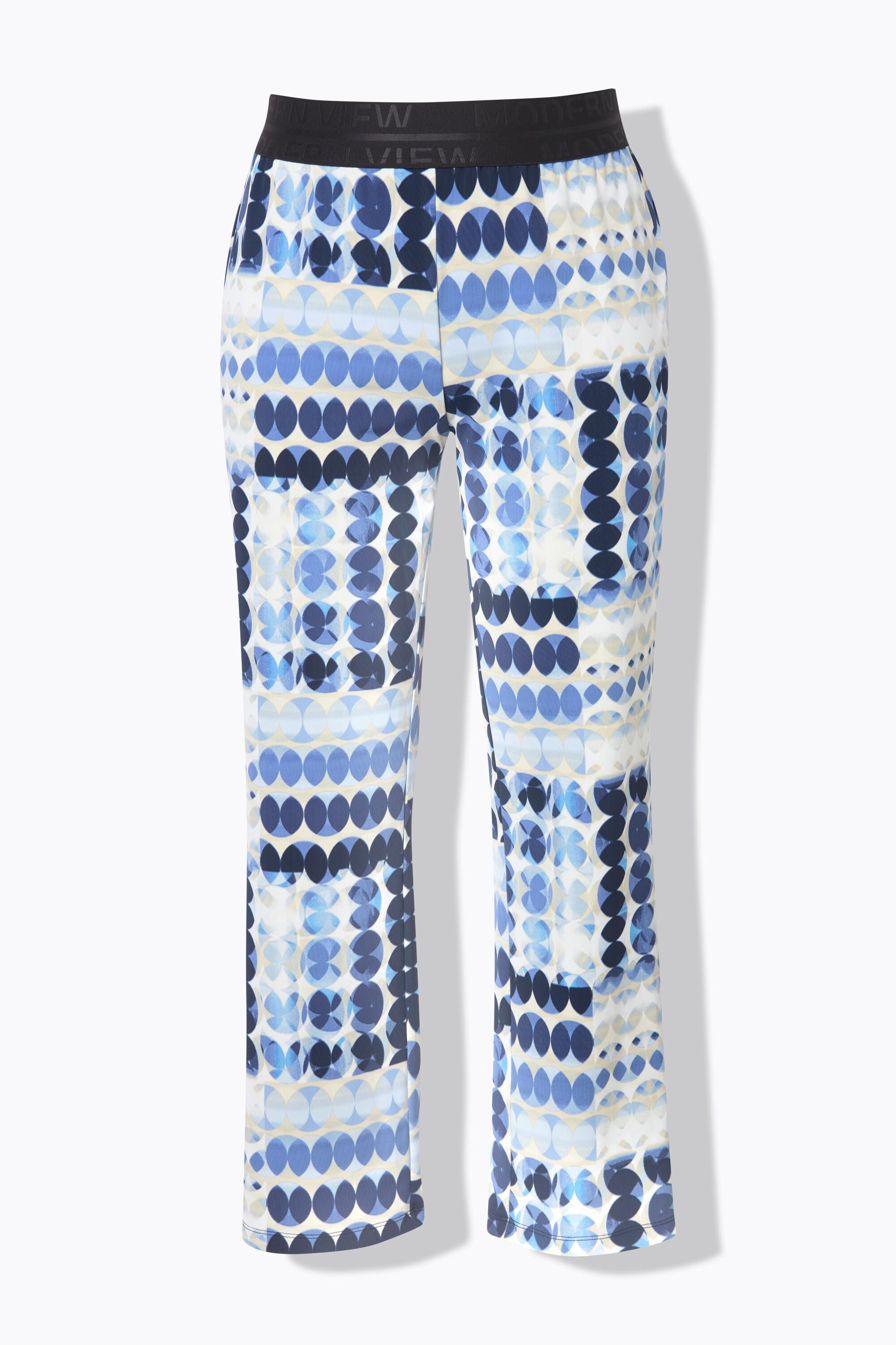 Ulla Popken Sienna Pantalon Jersey Imprimé Cercles Jambe Étroite  