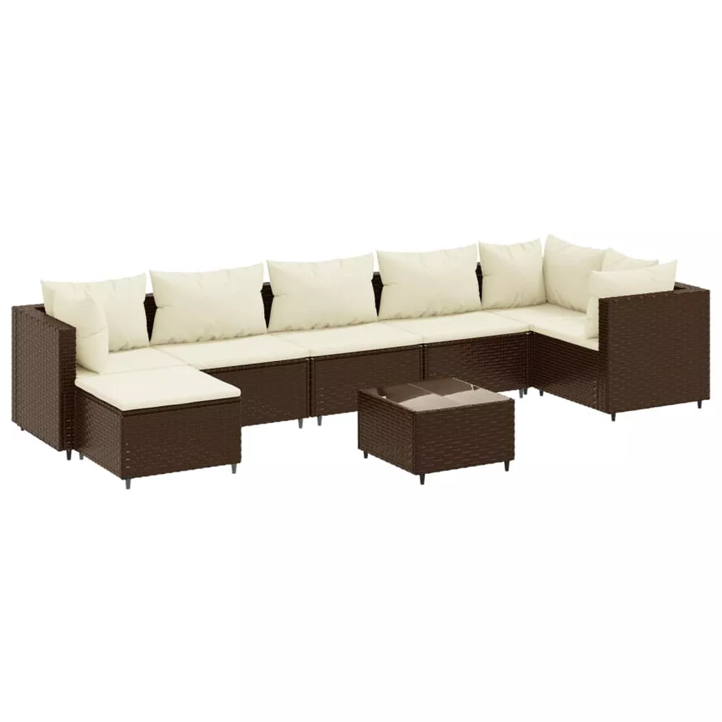 VidaXL - set salotto da giardino Polirattan, One Size, Marrone
