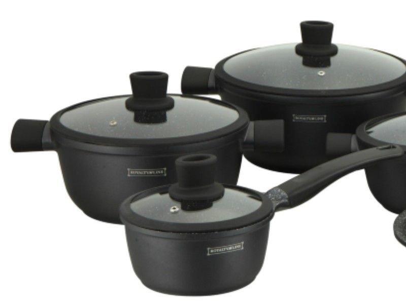 Royalty Line Set di pentole, marmo - 14 parti - nero  