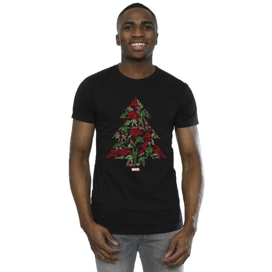 MARVEL Avengers T-Shirt Grafica Albero di Natale  