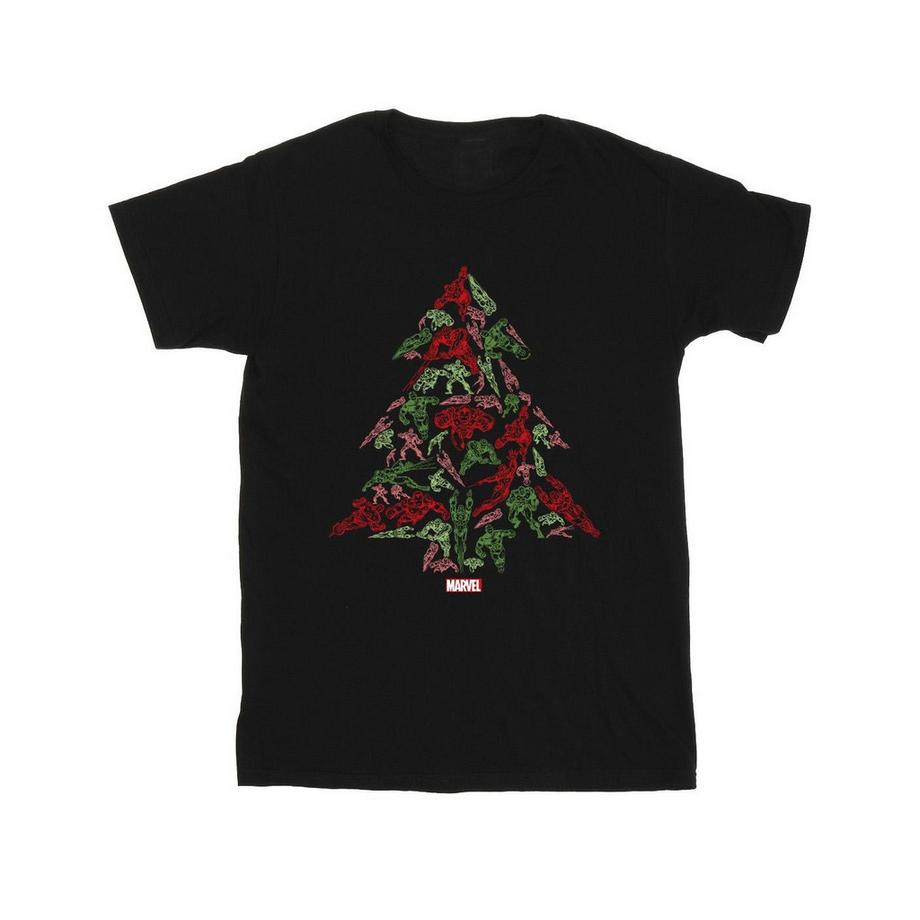 MARVEL Avengers T-Shirt Grafica Albero di Natale  