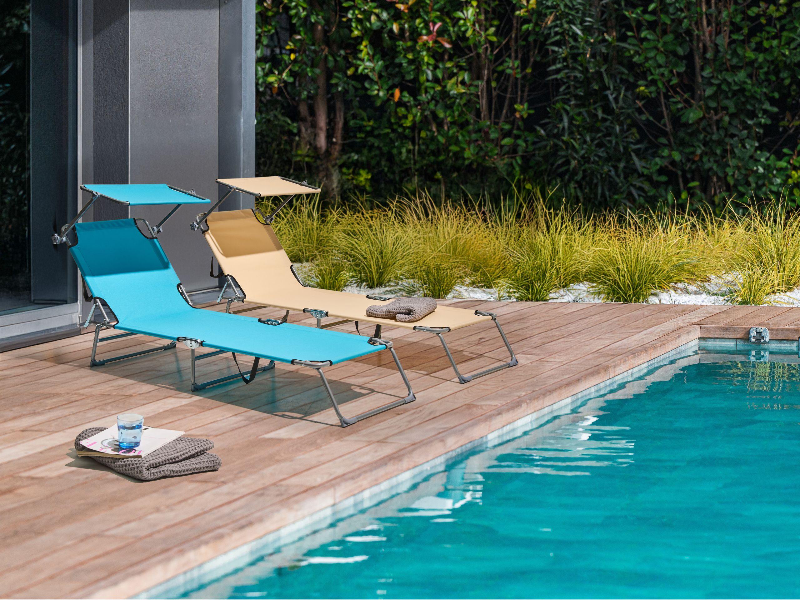 Beliani Lettino Prendisole en Acciaio Moderno FOLIGNO  