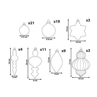 Beliani Lot de 70 boules en Verre Glamour TWINKLE  