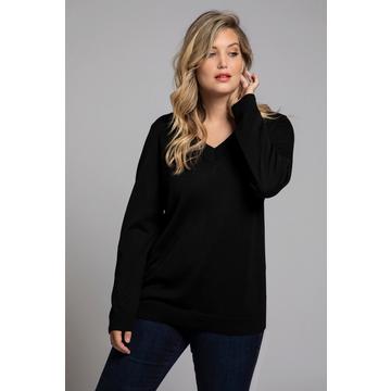 Pull col en V et manches longues, maille fine et confortable