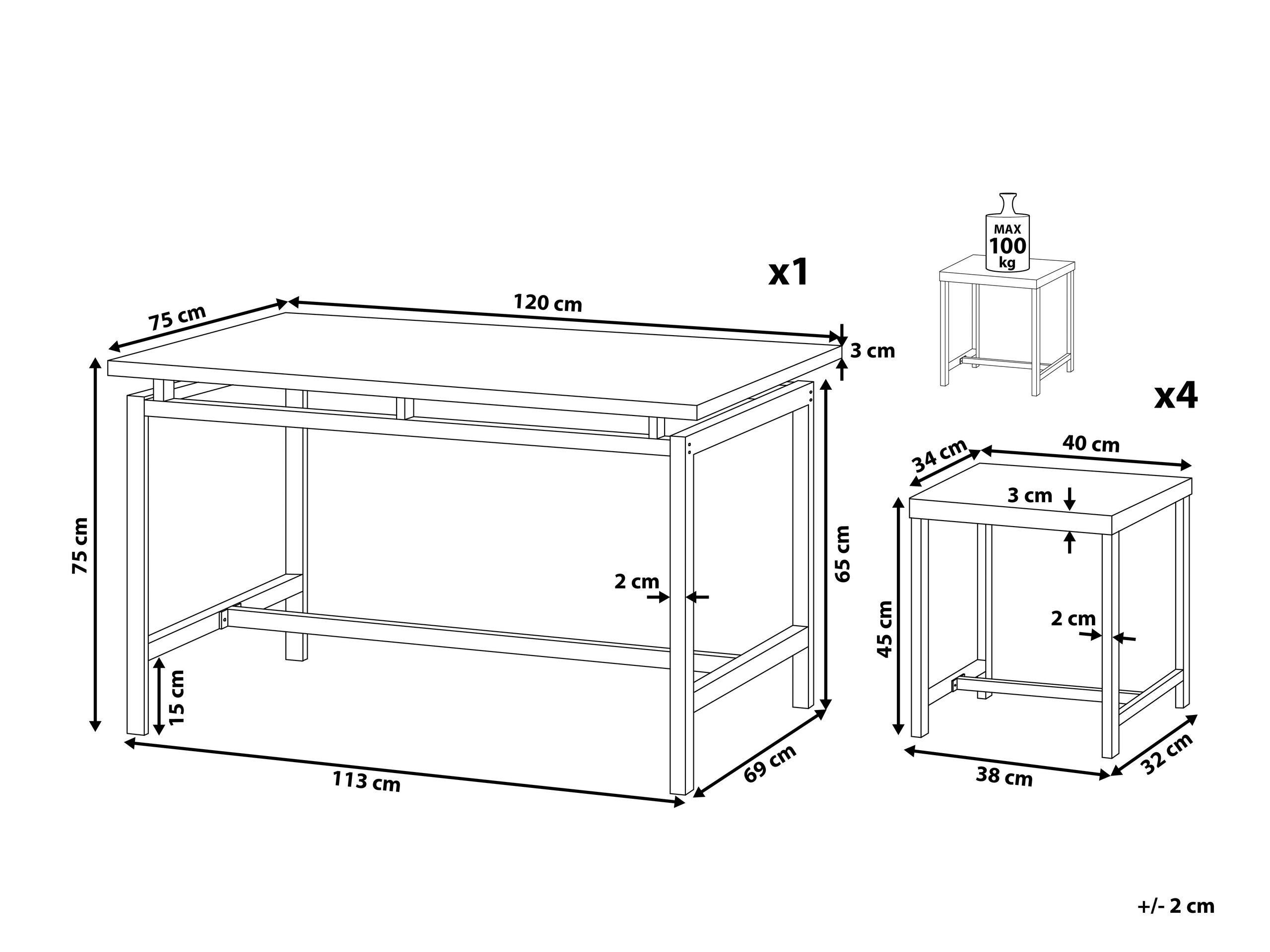 Beliani Esszimmer Set aus MDF-Platte Industriell ARLINGTON  