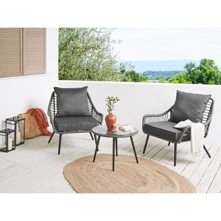 Beliani Bistro Set aus PE Rattan Boho LAURETO  