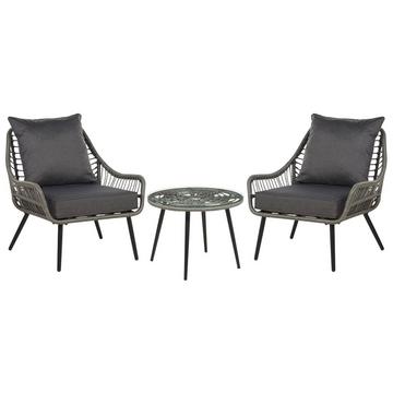 Bistro Set aus PE Rattan Boho LAURETO