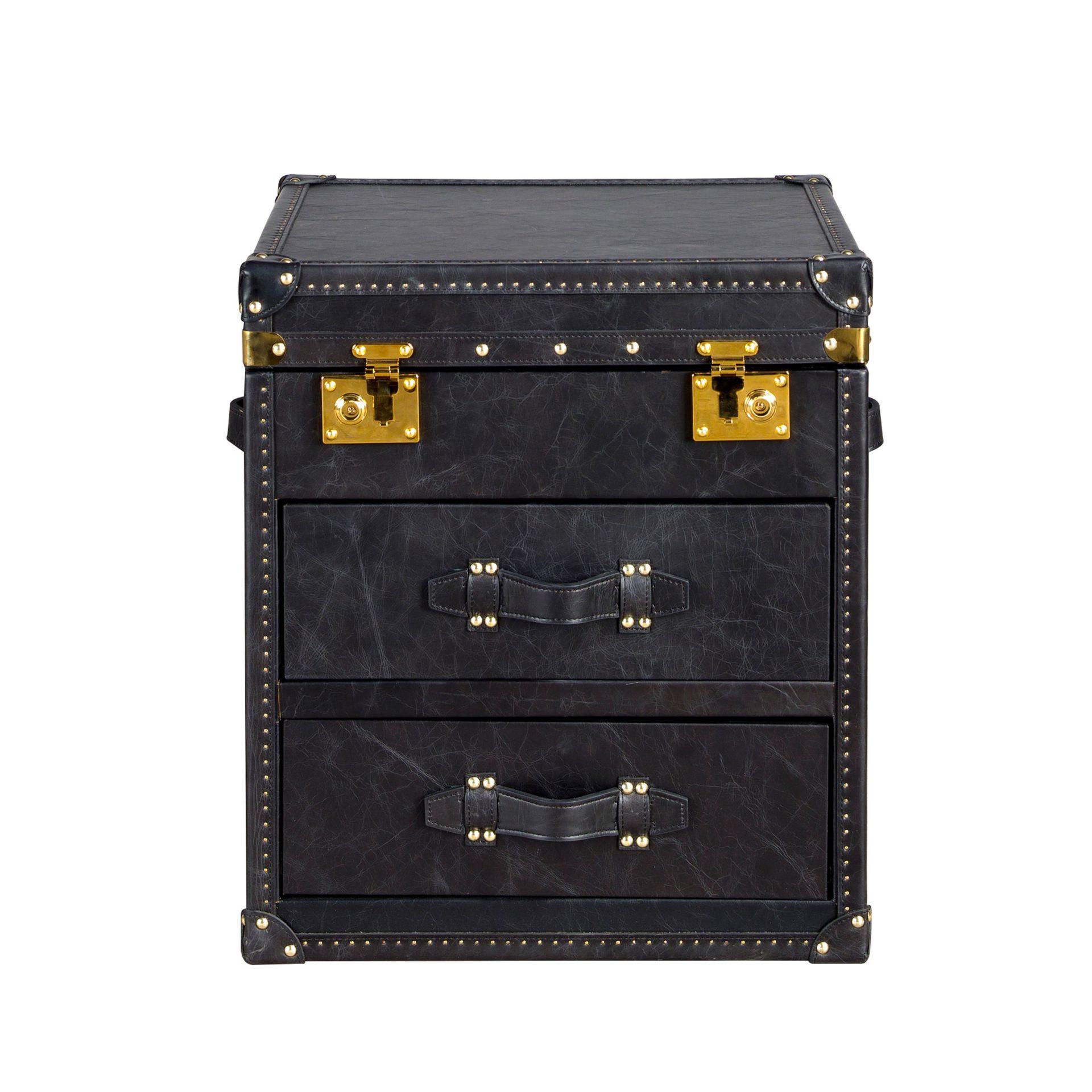 ANGEL CERDA Coffre en cuir noir  