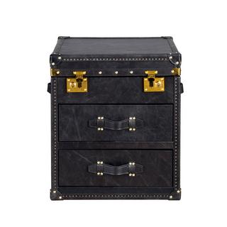 ANGEL CERDA Coffre en cuir noir  