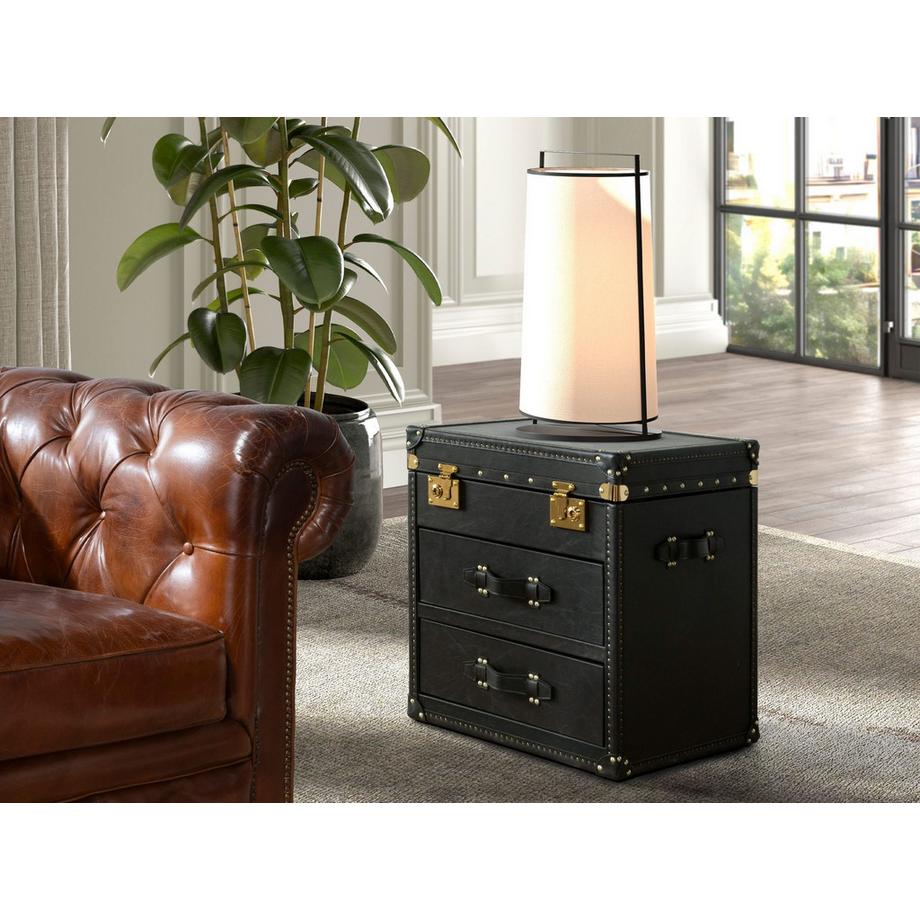 ANGEL CERDA Schwarzer Lederkoffer  