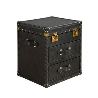 ANGEL CERDA Coffre en cuir noir  