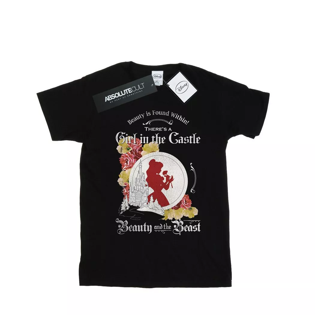 Disney - Beauty And The Beast Girl in TShirt, für Damen, Schwarz, Größe XL