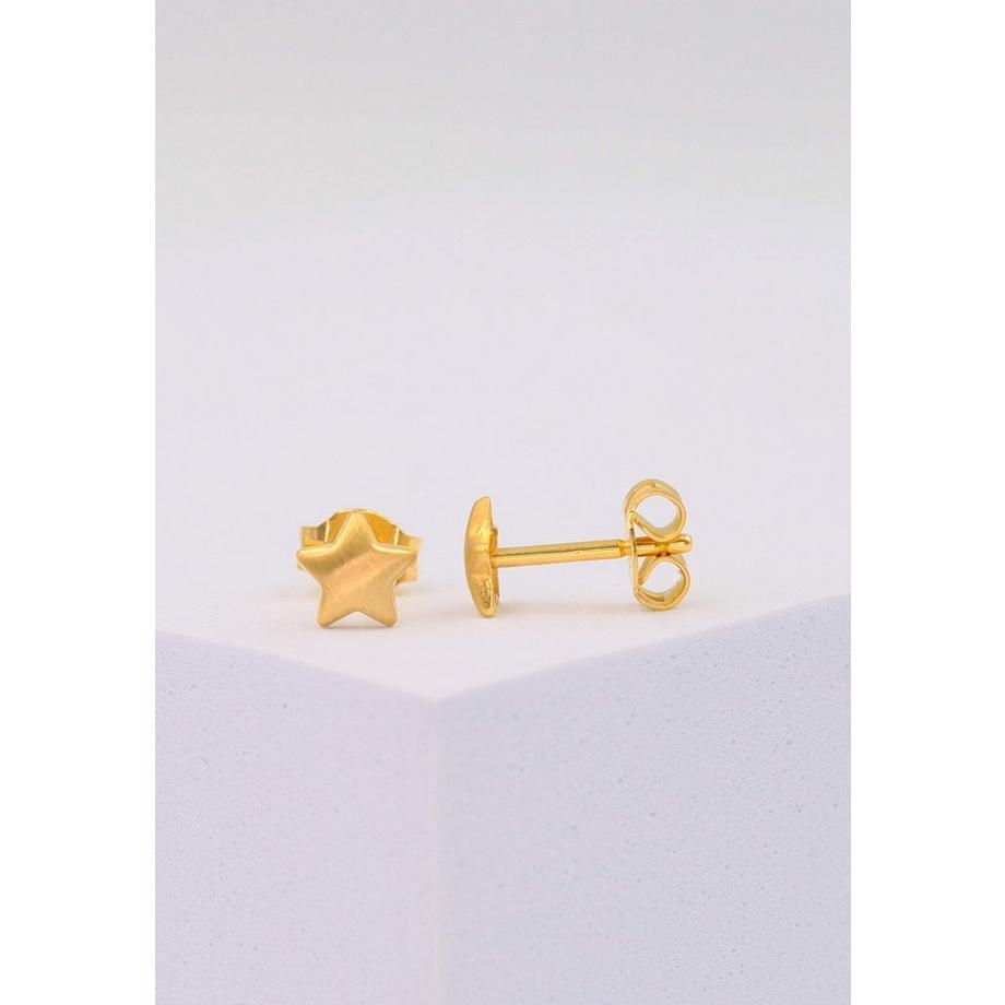 MUAU Schmuck  Ohrstecker Sterne Gelbgold 750, 5mm 
