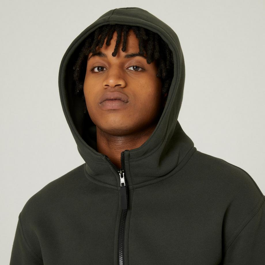 DOMYOS  Fitness-Hoodie mit Reissverschluss , khaki-grün 