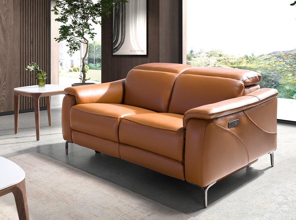 ANGEL CERDA 2-Sitzer-Relaxsofa aus em Leder  