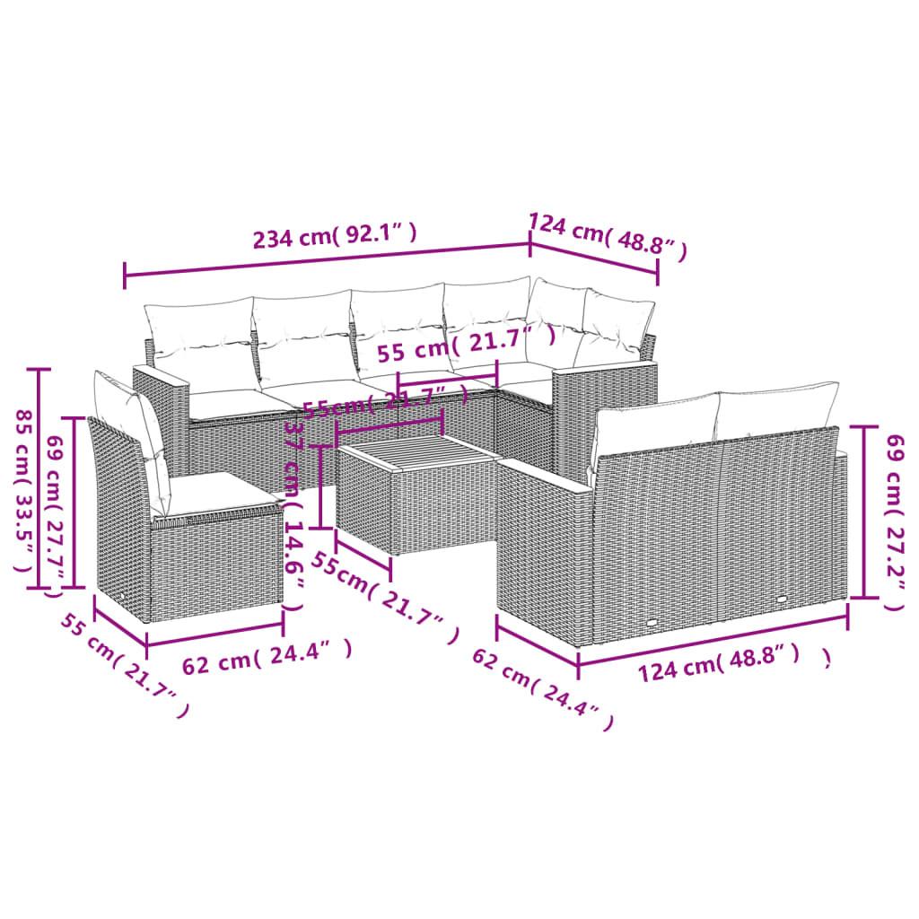 VidaXL Ensemble de canapés de jardin rotin synthétique  