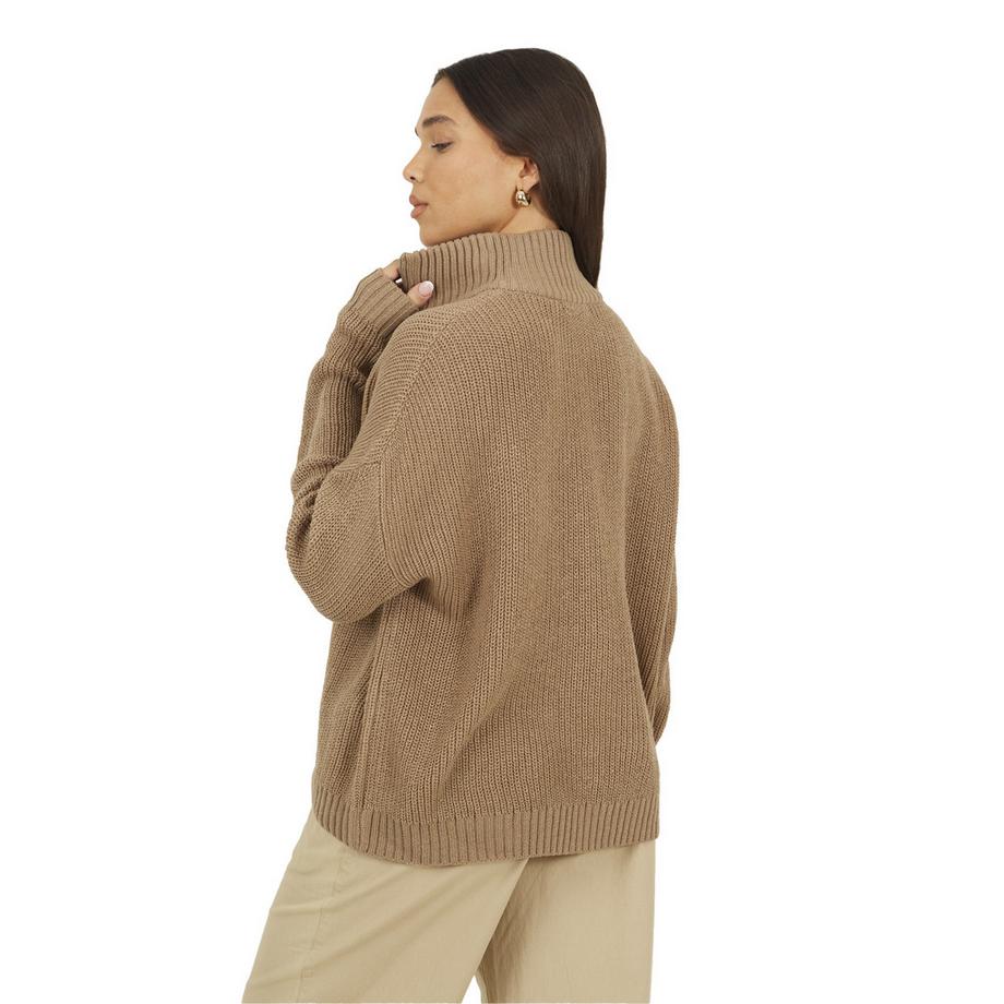 Brave Soul Pullover mit halbem Reißverschluss  