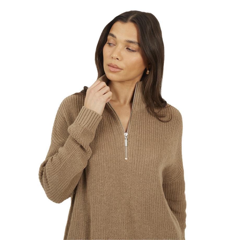 Brave Soul Pullover mit halbem Reißverschluss  
