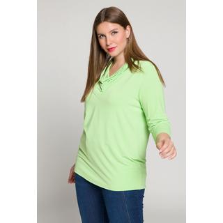 Ulla Popken  Shirt, Classic, Wasserfall-Ausschnitt, 3/4-Arm 