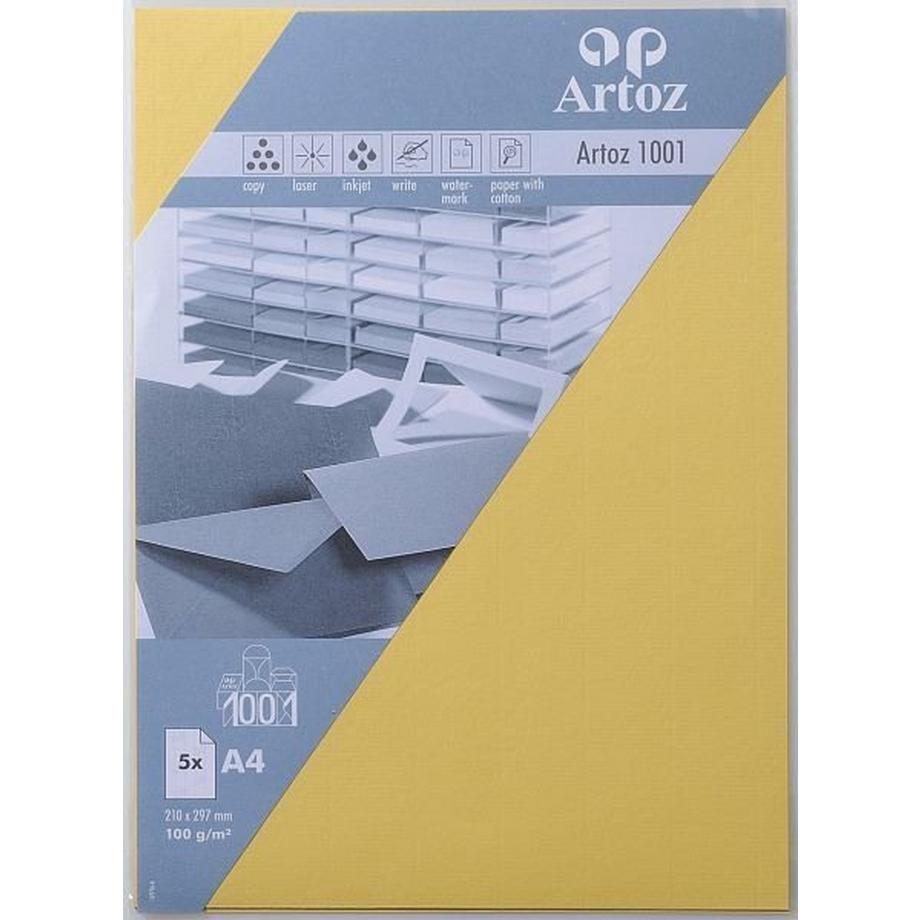 ARTOZ Papier 1001 A4 107796142 220g, lichtgelb 5 Blatt