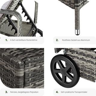 Tectake Rattan Sonnenliege Cassis  