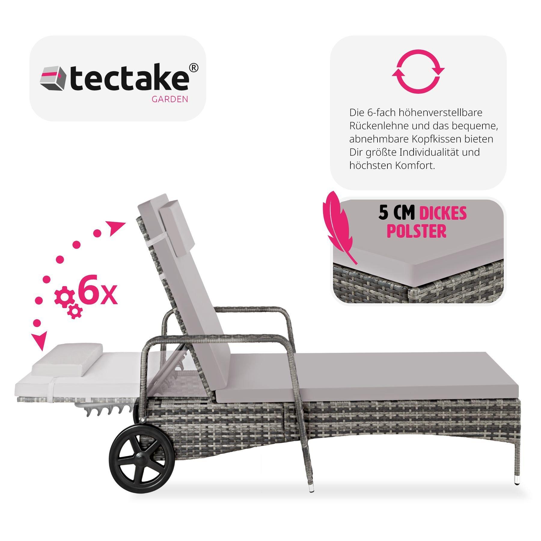 Tectake Rattan Sonnenliege Cassis  