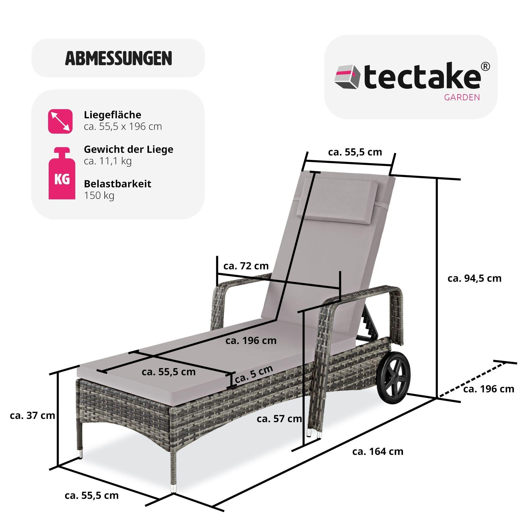 Tectake Rattan Sonnenliege Cassis  