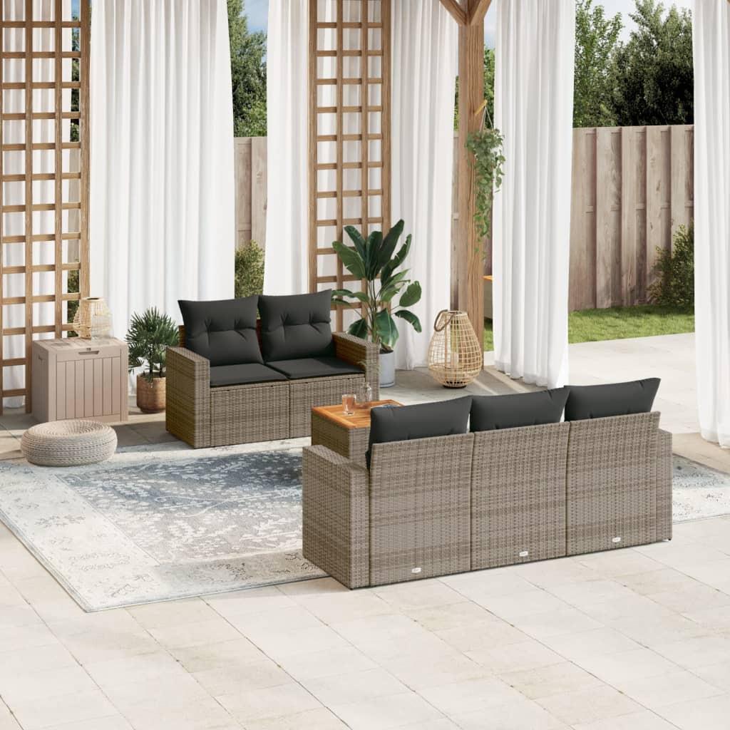 VidaXL set divano da giardino Polirattan  