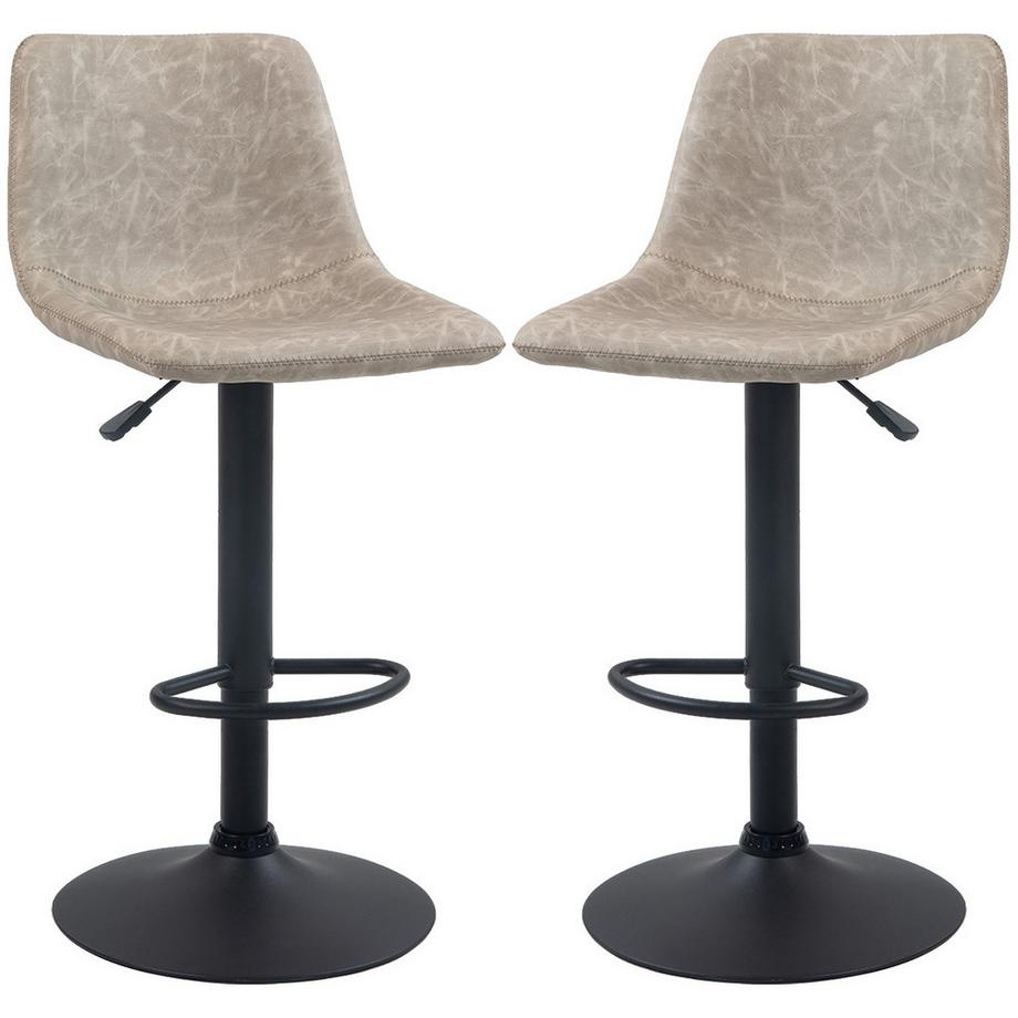 Northio  2er-Set Barhocker, Bistrohocker mit Fußstütze, Drehbar Barstuhl, Höhenverstellbar Küchenhocker mit Kunstlederbezug, für Wohnzimmer, Esszimmer, Beige 