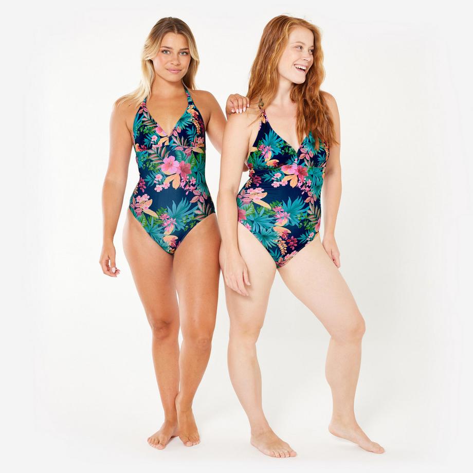 OLAIAN Blumenmuster Neckholder Badeanzug  