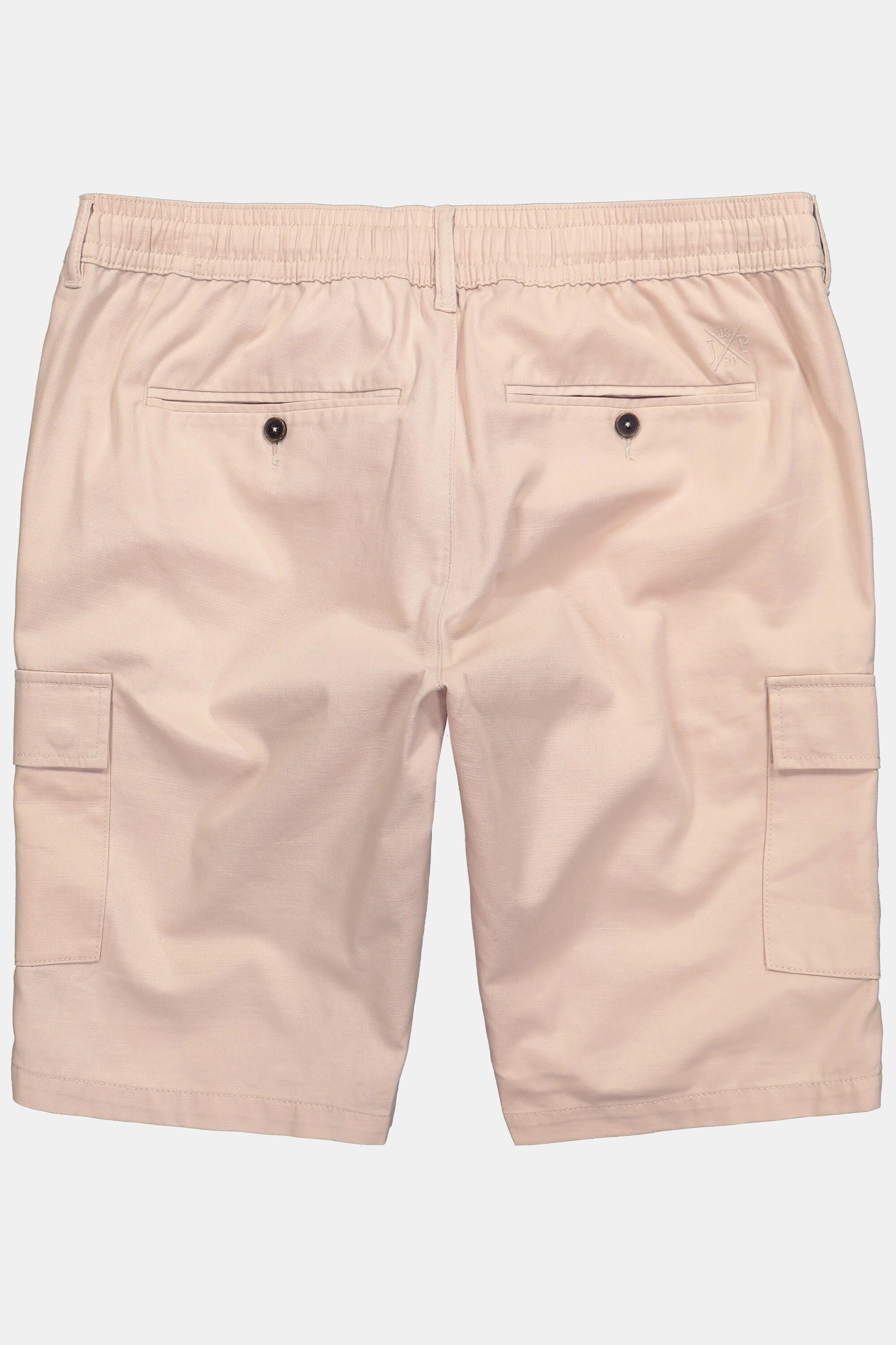 JP1880 Leinenoptik Bermuda Cargotaschen Elastikbund Navy  